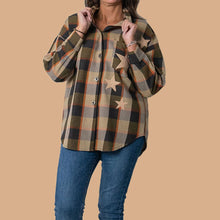 Load image into Gallery viewer, Camel Checked Shirt with Stars
