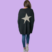 Load image into Gallery viewer, Black Hi Lo Jumper with Large Star detail on back
