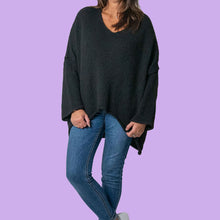 Load image into Gallery viewer, Hi Lo Jumper with Large Star detail on back in Black
