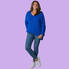 Load image into Gallery viewer, Hi Lo Jumper with Large Star detail on back in Royal Blue
