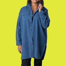 Load image into Gallery viewer, Denim Blue Oversized Needlecord Shirt
