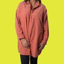 Load image into Gallery viewer, Pink Salmon Oversized Needlecord Shirt
