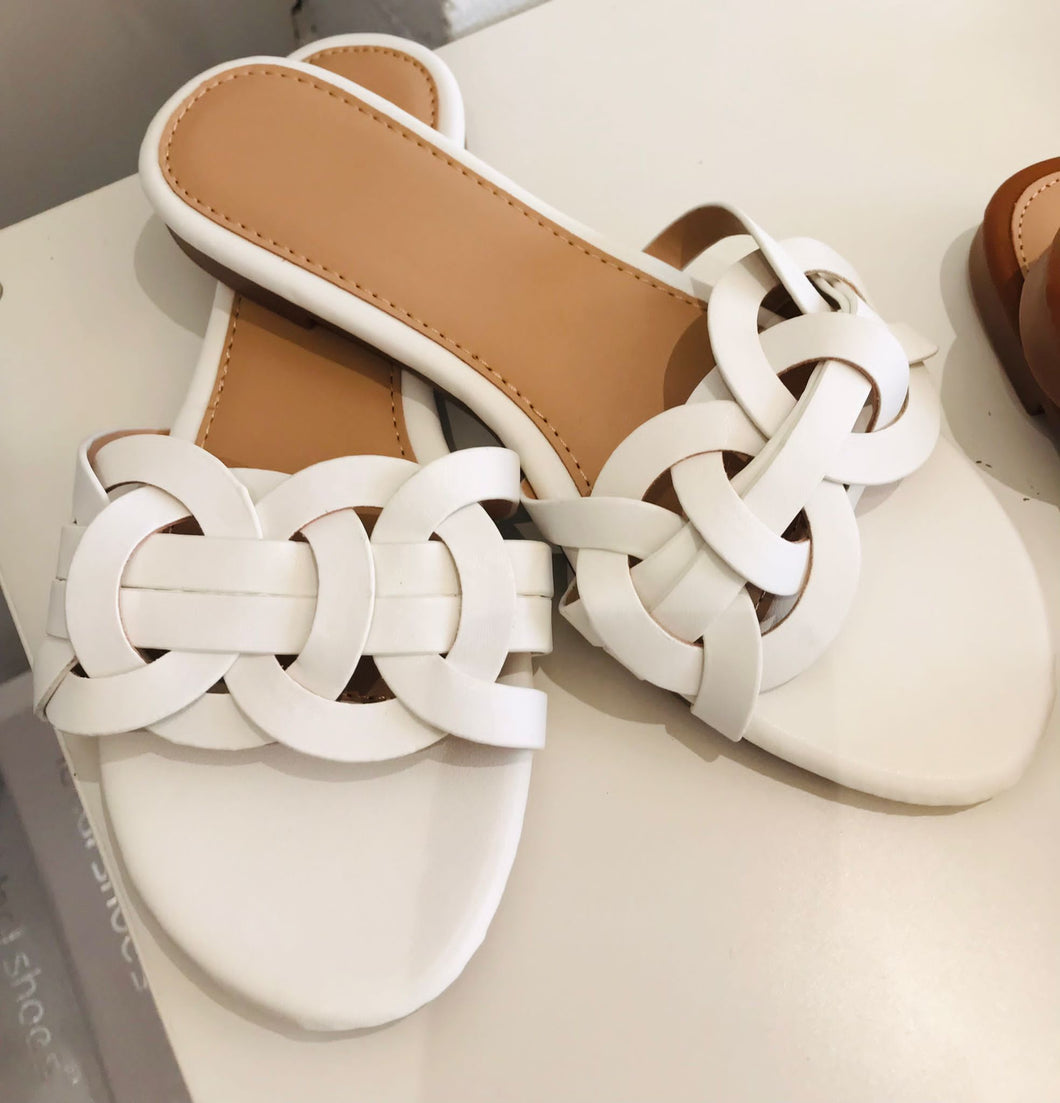 Plaited Faux Leather Sandals