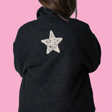 Load image into Gallery viewer, Short coat star jacket with rolled pattern cuffs in Black
