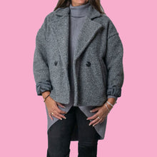 Load image into Gallery viewer, Grey Short coat star jacket with rolled pattern cuffs
